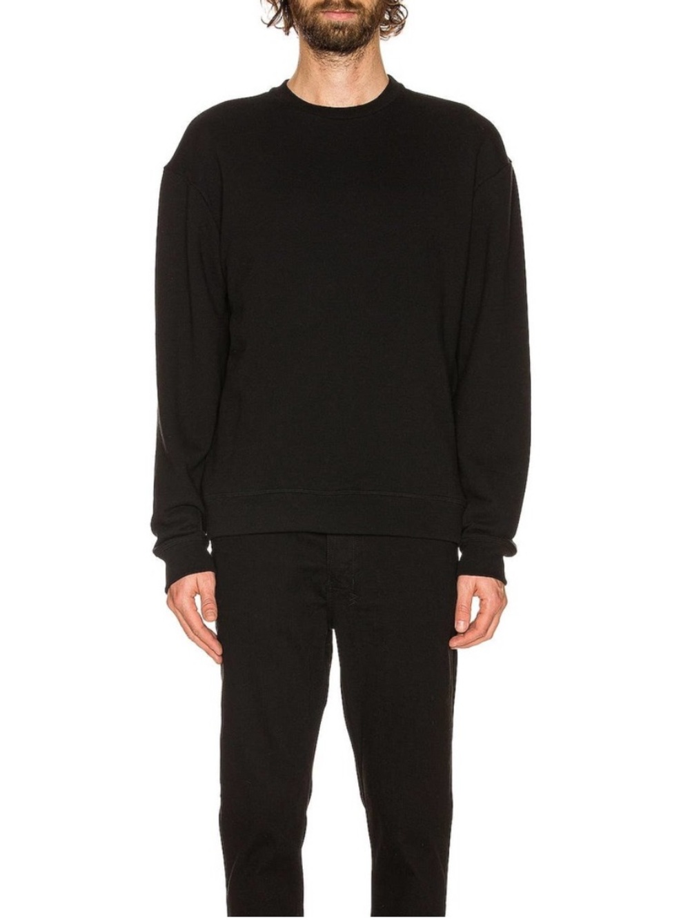 John Elliott Men's Crew Neck Pullover Black Sweatshirt